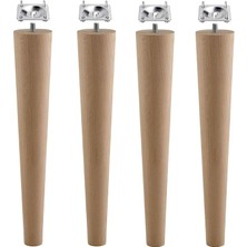 Sevimle Store Ahşap Mobilya Ayağı 4 Adet Aparatlı 40 cm Sehpa Zigon Orta Masa Puf Tabure Tv Ünitesi Ayakları M8