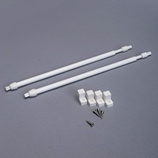 Sevimle Store Perde Çubuğu Seti 2 Adet Alüminyum Perde Briz Borusu 4 Adet Başlık 60 cm - 80 cm
