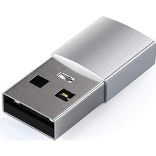 Sevimle Store Usb-C To USB 3.0 Adaptör | Type-C Dişi - USB 3.0 Erkek Dönüştürücü | Yüksek Hızlı Data ve Şarj | Tak-Çalıştır | Telefon, Tablet, Laptop Uyumlu Gümüş
