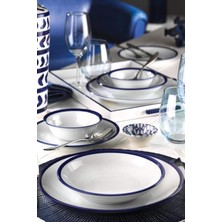 Sevimle Store Porselen En Otel 6 Kişilik 24 Parça Kobalt Yemek Takımı