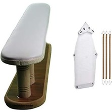 Sevimle Store Makina Ütü Altı Plastik Yanmaz Teflon ve Kol Omuz Ütüleme Aparatı Ahşap