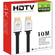 Sevimle Store HDMI Kablo 4K Hdtv 2160P 18GBPS Premium Altın Kaplama Uç Yüksek Hızlı Aktarım Plasma LCD Pc Ses Ekipmanları (10 Metre)