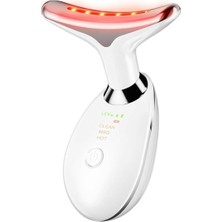 Sevimle Store Yüz ve Boyun Kırışıklık Giderici Masaj Aleti - 3 Farklı Renk Modu, Titreşimli Cilt Sıkılaştırıcı, Boyun ve Gıdı Zayıflatıcı Etki, Kablosuz Cilt Güzelleştirme Cihazı, Beyaz