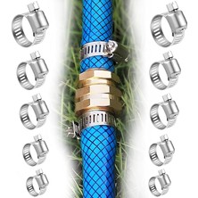 Sevimle Store 10 Parça Hortum Kelepçesi Seti | 5 Farklı Boy (8-27 Mm) | Paslanmaz/çelik Kelepçeler | Su, Hava, Yağ Hatları Için Ayarlanabilir Hortum Kelepçesi