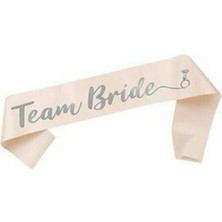 MerveliSait Toz Pembe Üzeri Gümüş Yazılı Team Bride Kuşak