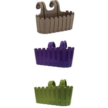 Sevimle Store Çift Askılı Saksı 3 Adet, 30 cm Renkli Çit Balkon Saksı