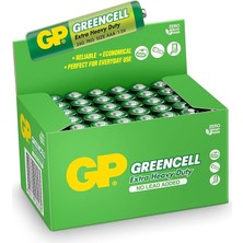 Sevimle Store Batteries GP24G Greencell R03/1212/AAA Ince Pil, 1.5 Volt, 40'lı Kutu, Yeşil/sarı/beyaz