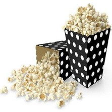 MerveliSait Mısır Kutusu 8'li Siyah Beyaz Yuvarlak Desenli