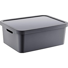 Sevimle Store Stafi Çok Amaçlı Kapaklı Kutu 12 Lt Antrasit