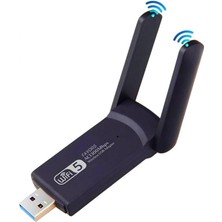 Sevimle Store Wifi Adaptörü Dual Band Çift Antenli AC1300 Mbps Wifi Alıcı Ağ Kartı Sinyal Güçlendirici