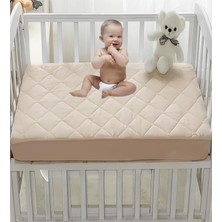 Sevimle Store Pamuk Renkli Kapitone Fitted Su Sıvı Geçirmez Bebek-Çocuk Alezi, Park Yatak Beşik Yatak Alezi (Kahverengi, 70 x 110)