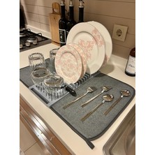 Sevimle Store Mutfak Tezgah Mikrofiber Su Emici Bulaşıklık Matlı Bulaşık Dizme ve Kurutma Matı