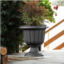 Sevimle Store Saksı 34,3cm, 9.8 Litre Dış Mekan Saksı Antrasit