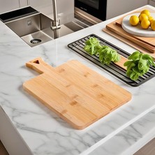 Sevimle Store Bambu Kesme Tahtası Antibakteriel Yıkanabilir Doğrama Tahtası Dikdörtgen (33CM*21,5CM)
