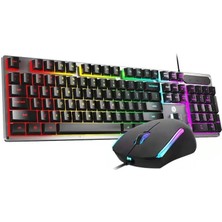Sevimle Store KM300F Gaming Oyuncu Klavye Mouse Set Ingilizce Q