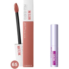 Sevimle Store New York Super Stay Matte Ink Likit Mat Ruj - 65 Seductress (Nude) & Mini Falsies Surreal Maskara 4.7 ml Makyaj Seti