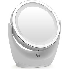 Sevimle Store Çift Taraflı Makyaj Aynası Şarjlı Makyaj Aynası 5 Kat Büyütme Işıklı Gün Işığı ve Beyaz Işık Güzellik
