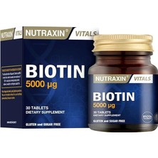 Sevimle Store Vitals Biotin 5000 Mcg 30 Tablet Takviye Edici Gıda