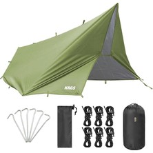 Sevimle Store Su Geçirmez Tarp Tente Gölgelik Örtü, 4 Mevsim Taşınabilir Örtü Branda Çok Işlevli Outdoor Açık Hava Kamp Seyahat Tente Branda Yağmurluk, Güneşlik Karavan Yan Gölgelik Çadır 300X300 cm - Yeşil