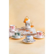 Sevimle Store Brush 6lı Porselen Kahve Fincan Takımı