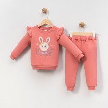NEU KIDS Koyu Pembe Love Bunny Kız Çocuk Eşofman Takım