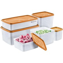 Sevimle Store Life Alaska Derin Dondurucu Saklama Kabı 6'lı Set 9.5 Litre - Bpa (Turuncu)