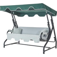 Sevimle Store Olea 3 Kişilik Yatma Özellikli Tenteli Bahçe Balkon Teras Salıncağı