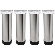 Sevimle Store Ayarlanabilir Mobilya Kayarlanabilir Mobilya Kanepe Baza Koltuk Metal Destek Yükseltici Ayağı 10 cm Krom Ayakları (4 Adet)