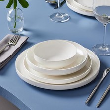 Sevimle Store Stream Bone Saturn 24 Parça 6 Kişilik Yemek Takımı Beyaz