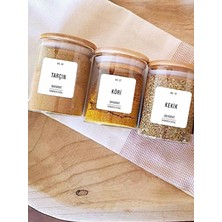 Sevimle Store 100 Adet Beyaz Modern Tasarım Yıkanabilir Baharat Bakliyat Kavanoz Etiketi Beyaz Sticker (Kare)