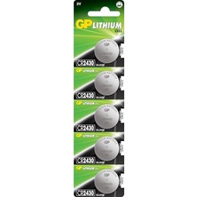 Sevimle Store Batteries CR2430 2430 Boy Lityum Düğme Pil, 3 Volt, 5'li Kart