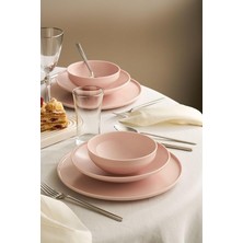 Sevimle Store Porselensara 18 Parça 6 Kişilik Yemek Takımı Pembe
