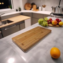 Sevimle Store Kalın Bambu Kesme Tahtası Antibakteriel, Kalın Yıkanabilir Doğrama Tahtası Dikdörtgen (40 * 20 * 2.5cm)