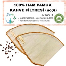 Sevimle Store Adet) Yıkanabilir, Kumaş Kahve Filtresi (No:4) AĞARTILMAMIŞ%100 Ham Pamuk, Organik, Ekolojik Filtre No:4 (No4.2)