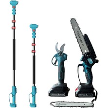 Sevimle Store Style Tera Teleskopik Uzatmalı Çift Akülü 36V 5000 Mah 2.5 Metre Yağlı Budama Testere ve Makas Seti