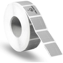 Sevimle Store Tüvtürk Onaylı Reflektörlü Reflektif Fosforlu Şerit Bant Kesikli Ikaz Bandı Beyaz 1 Metre