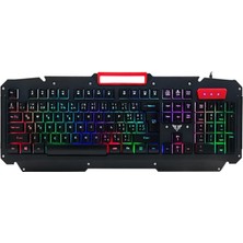 Sevimle Store KB-R800 Metafor USB Gökkuşağı Aydınlatmalı Q Metal Yüzey Gaming Oyuncu K