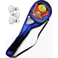 Sevimle Store Çantalı Bedminton Seti 2 Raket 3 Top Badminton Seti Mavi Renk Renkli