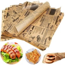 Sevimle Store Kağıt Vintage Gazete Desenli,sunum Kağıdı Kendinden Desenli Mutfak, Yemek Sunumları Için Ideal 50 Adet