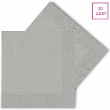 MerveliSait Gümüş Renk Peçete 20'li