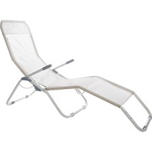 Sevimle Store Garden House Garage 91 Şezlong, Ayarlanabilir 2 Pozisyon, Tekstil Gri 7house