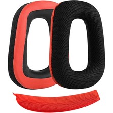 Sevimle Store Uyumlu G930 G430 F450 G432 G431 G332 G231 G230 ile Uyumlu Kulaklık Pedi Seti Kulaklık Süngeri ve Kafa Bandı Kulaklık Süngeri Yastığı (Siyah - Kırmızı Kumaş Sünger + Kırmızı Kafa Bandı)
