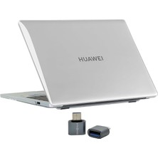 Sevimle Store Huawei Kılıf Matebook 14S Kılıf (2021-2022-2023 Yılı) ile Uyumlu Parlak Kristal Iz Yapmaz Şeffaf