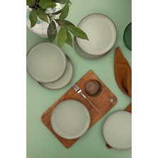 Sevimle Store Porselen Moderna 6 Parça 19 Santimetre Düz Tabak, Yeşil