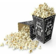 MerveliSait Mısır Kutusu 8'li Siyah Gümüş Renk Iyiki Doğdun Yazılı