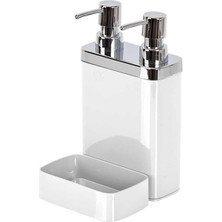Sevimle Store Viva 2'li Sıvı Sabunluk Süngerli Beyaz M-E10-01