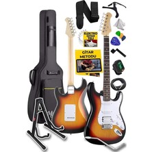 Sevimle Store Rennes REG-40SB Sunburs 4/4 Elektro Gitar Seti (Çanta Askı Capo Tuner Pena Kablo)