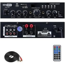 Sevimle Store Merz HB-200 Stereo Mixer Amfi 4-8 Ohm 2 Çıkışlı 2X100W Anfi Bluetooth USB