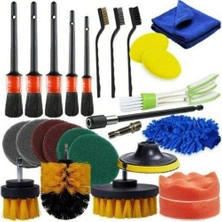 Sevimle Store Profesyonel 26 Parça Araç Banyo Lavabo Detaylı Temizleme Matkap Uç Fırça Araç Temizlik Seti