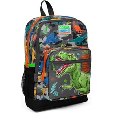 Sevimle Store High Gri Yeşil Dinazor Ilkokul ve Günlük Sırt Çantası - Erkek Çocuk